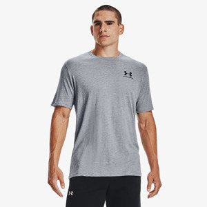 Tričko Under Armour Sportstyle Lc SS Steel Light Heather/ Black L