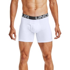 Boxerky Under Armour Charged Cotton 6In 3 Pack White/ White S