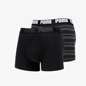 Boxerky Puma 2 Pack Heritage Stripe Boxers Black M