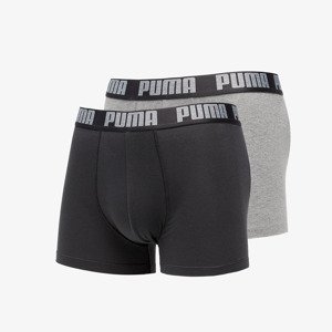 Boxerky Puma 2 Pack Basic Boxers Dark Gray/ Melange M