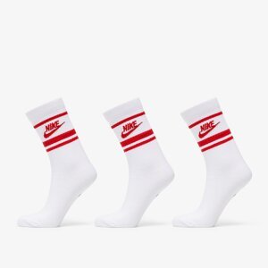 Ponožky Nike Sportwear Everyday Essential Crew 3-Pack Socks White/ University Red L