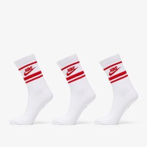 Ponožky Nike Sportwear Everyday Essential Crew 3-Pack Socks White/ University Red M