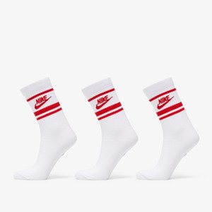 Ponožky Nike Sportwear Everyday Essential Crew 3-Pack Socks White/ University Red XL