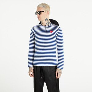 Tričko Comme des Garçons PLAY Long Sleeve Tee Navy/ White XXL