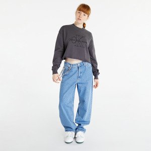 Mikina Calvin Klein Jeans Embroidered Monologo Sweatshirt Washed Black S