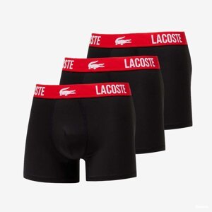 Boxerky LACOSTE Underwear Trunk 3-Pack Black/ Red M