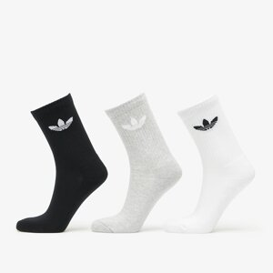 Ponožky adidas Trefoil Cushion Crew Sock 3-Pack White/ Medium Grey Heather/ Black S