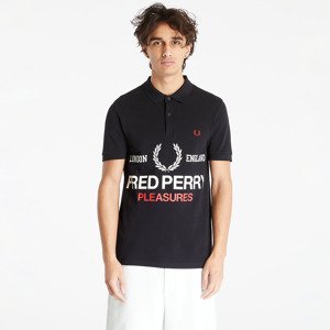 Tričko FRED PERRY x PLEASURES Logo Shirt Black XL