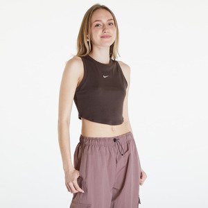 Tílko Nike Sportswear Essentials Women's Ribbed Cropped Tank Baroque Brown/ Sail S