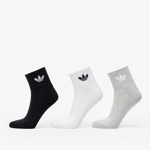 Ponožky adidas Mid Ankle Sock 3-Pack White/ Medium Grey Heather/ Black XL