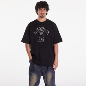 Tričko A BATHING APE Rhinestone College Relaxed Fit Tee Black L