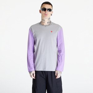 Tričko Comme des Garçons PLAY Heart Logo Long Sleeve Tee UNISEX Gray/ Lavender M