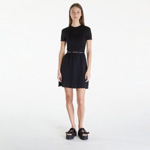 Šaty Calvin Klein Jeans Logo Elastic Short Sleeve Dress Black S