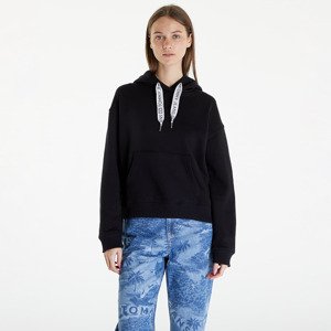 Mikina Tommy Jeans Boxy Logo Drawcor Hoodie Black S