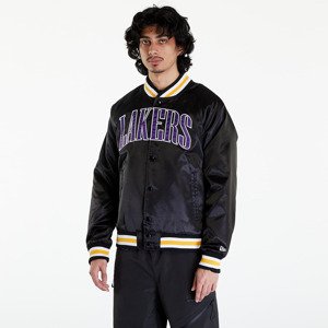 Bomber New Era LA Lakers NBA Applique Satin Bomber Jacket UNISEX Black/ True Purple S