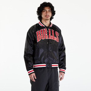 Bomber New Era Chicago Bulls NBA Applique Satin Bomber Jacket UNISEX Black/ Front Door Red XL