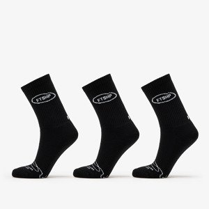 Footshop Basic Crew Socks 3-Pack Black 36-38