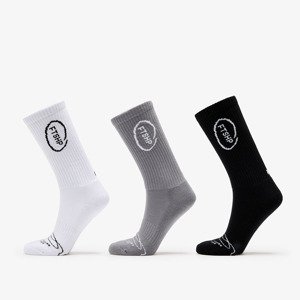 Footshop High Crew Socks 3-Pack Black/ White/ Grey 36-38