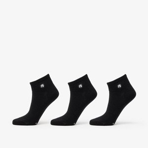 Ponožky Footshop Ankle Socks 3-Pack Black 43-46