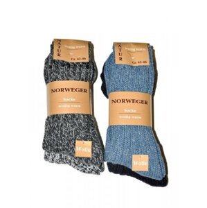 WiK art.21108 Norweger Socke A'2 Pánské ponožky 43-46 grafitová-jeans