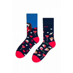 More 079 Pánské vzorované ponožky nepárové  39-42 tmavě modrá
