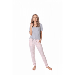 Aruelle Q Long šedo-růžové Dámské pyžamo XL šedo-růžová
