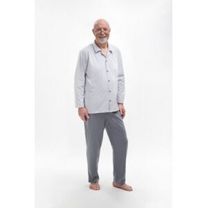 Martel Antoni 403 Rozepínané Pánské pyžamo plus size 4XL světle modrá