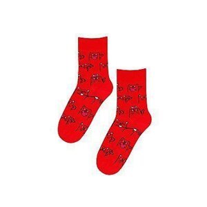 Wola W94.N03 Man Casual Valentýnské Pánské ponožky 45-47 red