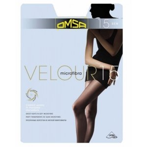 Omsa Velour 15 den punčochové kalhoty 3-M beige naturel/odstín béžové