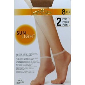 Omsa| Sun Light 8 den A`2 2-pack dámské ponožky  Univerzální beige naturel/odstín béžové