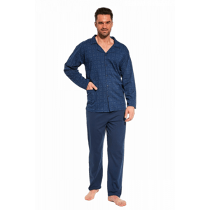 Cornette 114/58 673401 Pánské pyžamo plus size 4XL modrá
