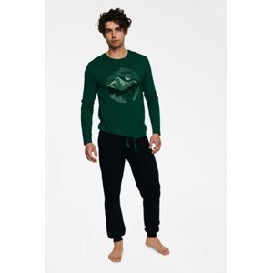 Henderson Birch 40024-77X  Pánské pyžamo XXL tmavě zelená-černá