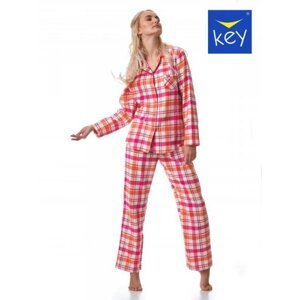 Key LNS 437 B23 Dámské pyžamo plus size 3XL růžová-oranžová
