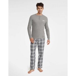 Henderson Usher 40946-90X šedý melanž Pánské pyžamo XL Šedá