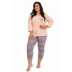 Taro Melissa 3017 Z24 Dámské pyžamo super plus size 4XL broskvová