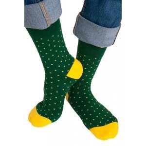 Noviti SB 003 U 06 puntíky zelené Pánské ponožky 43/46 zelená