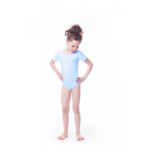 Gymnastický dres Body lycra (B8) krátký rukáv Shepa 158 světle modrá