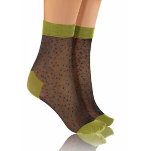 Sesto Senso Fashion Nylon tečky zelené/černé Dámské ponožky Univerzální vícebarevná
