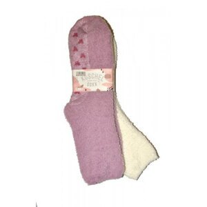 WiK 37417 Happy Kuschel Super Soft ABS A'2 Dámské ponožky 35-42 vřesová-krémová