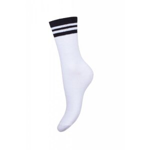 Milena 1313 s proužky Dámské ponožky 37-41 bílá-černá