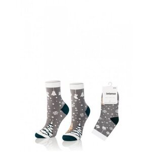 Intenso 0365 Special Collection Vánoční dámské ponožky 35-37 světle šedá melanž