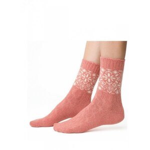 Steven art.093 Vlněné dámské ponožky vzor 38-40 růžová
