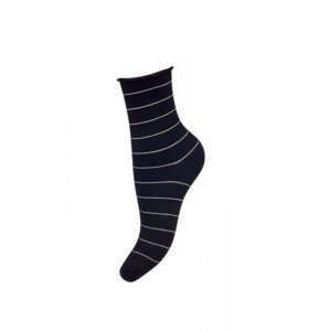 Milena 0200 proužky netlakové 37-41 Dámské ponožky 37-41 černá-šedá
