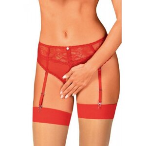 Obsessive Dagmarie Kalhotky otevřené s podvazkovými pásy M/L červená
