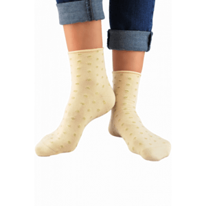 Noviti SB024 puntíky Lurex Dámské ponožky 39-42 bílá
