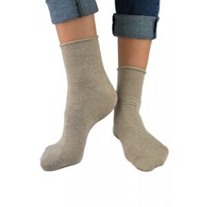 Noviti SB 022 W 02 lurex stříbrno-béžové Dámské ponožky 39/42 béžová