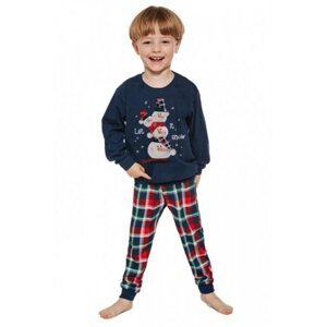 Cornette Kids Boy 593/154 Snowman 2 86-128 Chlapecké pyžamo 110-116 tmavě modrá