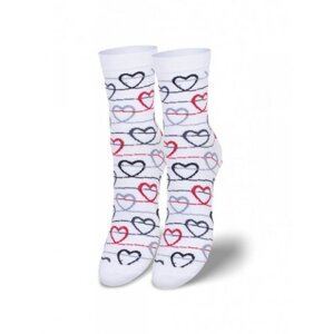 Milena 0200 Valentýn Dámské ponožky 37-41 bílá-černá