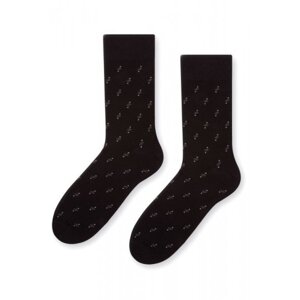 Steven 056 214 vzor černé Pánské oblekové ponožky 42/44 černá