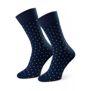 Steven 056 235 vzor tmavě modré Oblekové ponožky 42/44 tmavě modrá